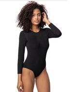 DONEX-Body à manches longues pour femme-1 pièce- Sous- Sous-vêtements pour femme-Couleur-Noir-Taille-XL