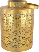 Dijk Natural Collections Lantern metaal met glas Ø17,5x26cm goud