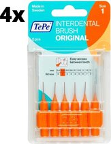 TePe Ragers Oranje 0,45mm - 4 x 6 stuks - Voordeelverpakking