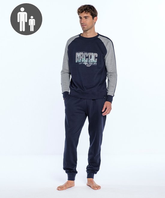 heren pyjama korte mouw lange broek