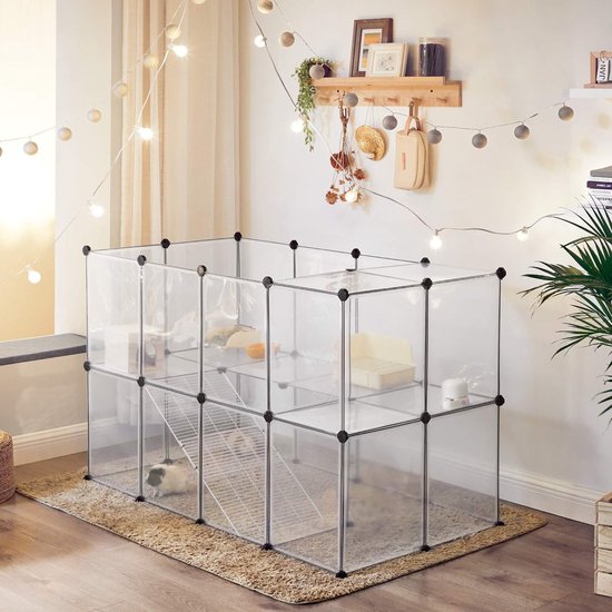Yakimz Puppyren 8-delig, puppyren 60 cm hoog, met deur en beschermend zeil, hondenren flexibel en opvouwbaar, puppyhek voor honden, hazen en kleine dieren Yakimz Puppyren 8-delig, puppyren 60 cm hoog, met deur en beschermend zeil, hondenren flexibel en opvouwbaar, puppyhek voor honden, hazen en kleine dieren