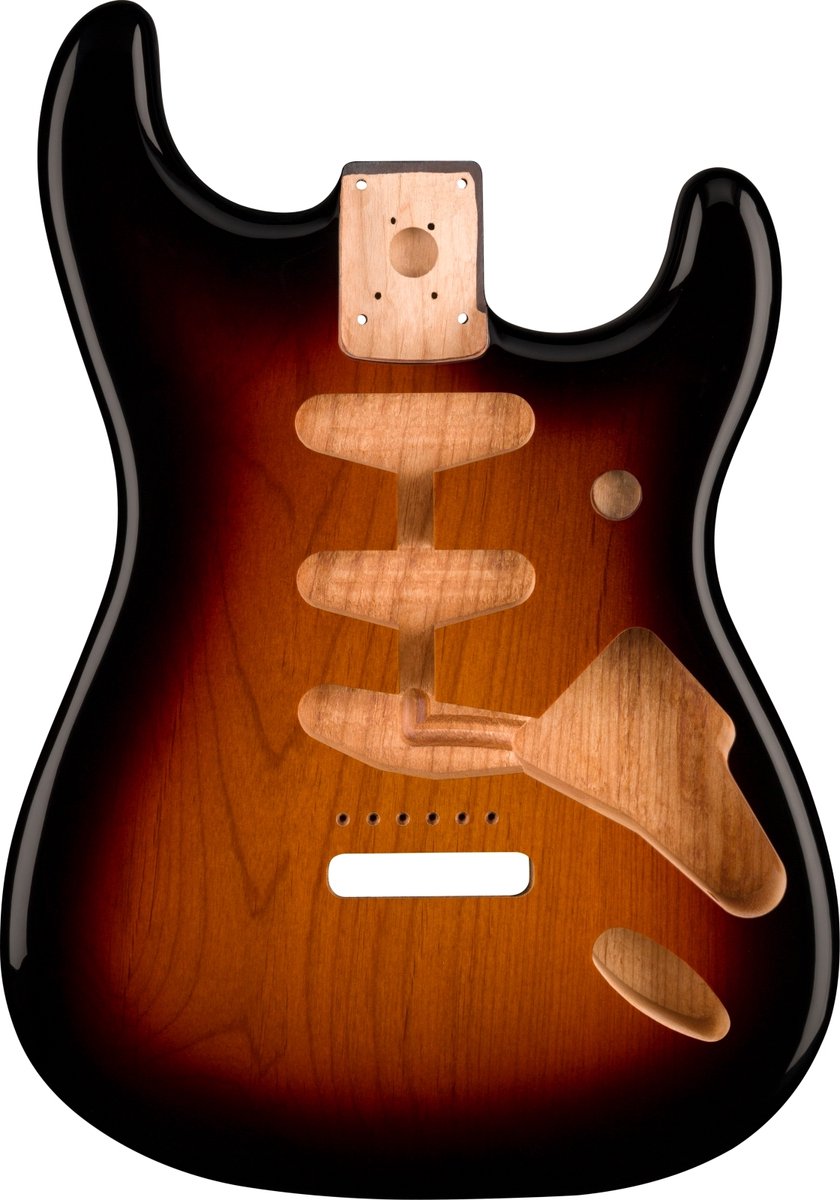 Gitaar Body Stratocaster Fender 0998003700 vintage brug Elzen 3-Tone Sunburst