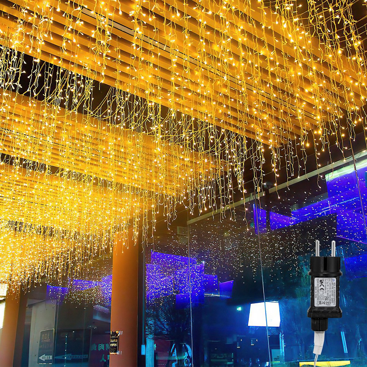 15m LED gordijn Kerstverlichting regen ijspegel decoratie kerst raam