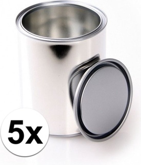 Laag cilindrisch verfblik (500ml), met wikkel in eigen stijl Laag cilindrisch verfblik (500ml), met wikkel in eigen stijl