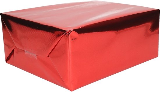 Foto: Inpakpapier cadeaupapier 400 x 50 cm metallic rood