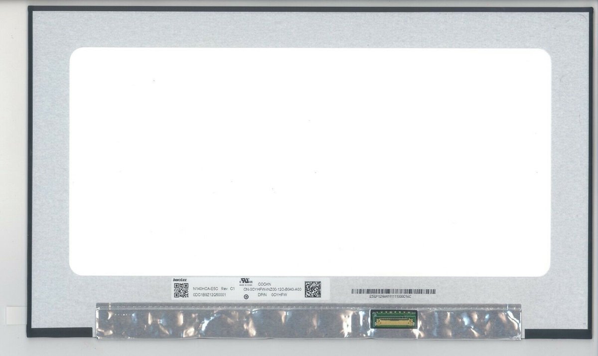 N140HCA-E5C REV.C1 LCD Scherm 14,0″ 1920×1080 Full-HD Mat IPS eDP (onboard controller print)