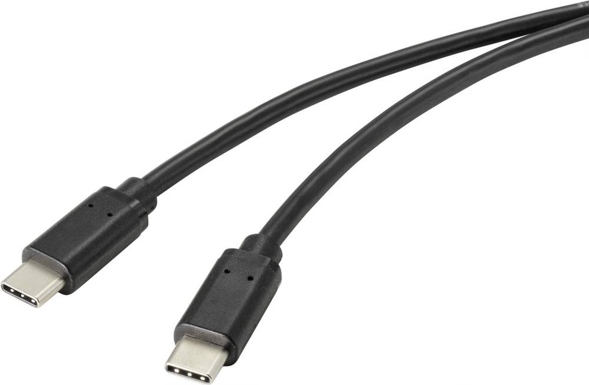 Renkforce RF-4716840 USB-kabel USB 2.0 USB-C stekker 1.00 m Zwart Met anti-microbacterieel oppervlak