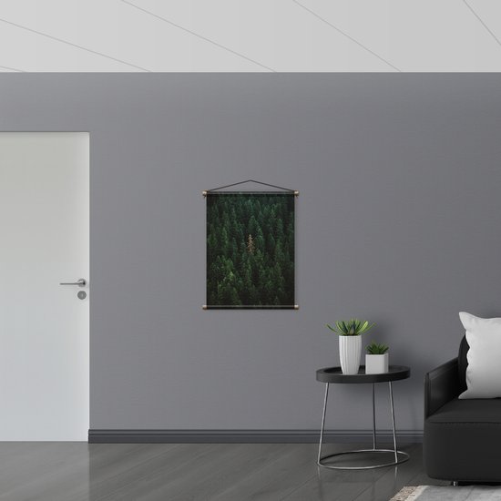 WallClassics - Affiche Textile - Top of Green Montagnes - 60x80 cm Photo sur Textile