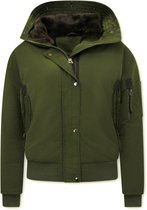 Winterjassen Kort Dames met Capuchon - 8815 - Groen