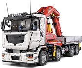 MEGA Radiografische Vrachtwagen | Truck Iveco MAN met Kraan | Pneumatisch - Technic - Technisch  Lego® compatible Bouwpakket | 8000 Bouwstenen! | Afstand bestuurbaar | Radiografisch RC | Kraanwagen | Hijskraan | Bouwpakket Stad |Toy Brick Lighting®
