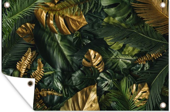 Posters de jardin extérieur Feuilles - Motif - Abstrait - Filles - Enfants - Garçons - 90x60 cm - Toile jardin - Affiche extérieure