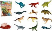 Ilso dinosaurussen met accessoires - set van 12 stoere dino's - 2 eieren - nest