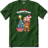 Merry christmas - oliebol buddy - T-Shirt - Heren - Bottle Groen - Maat 4XL