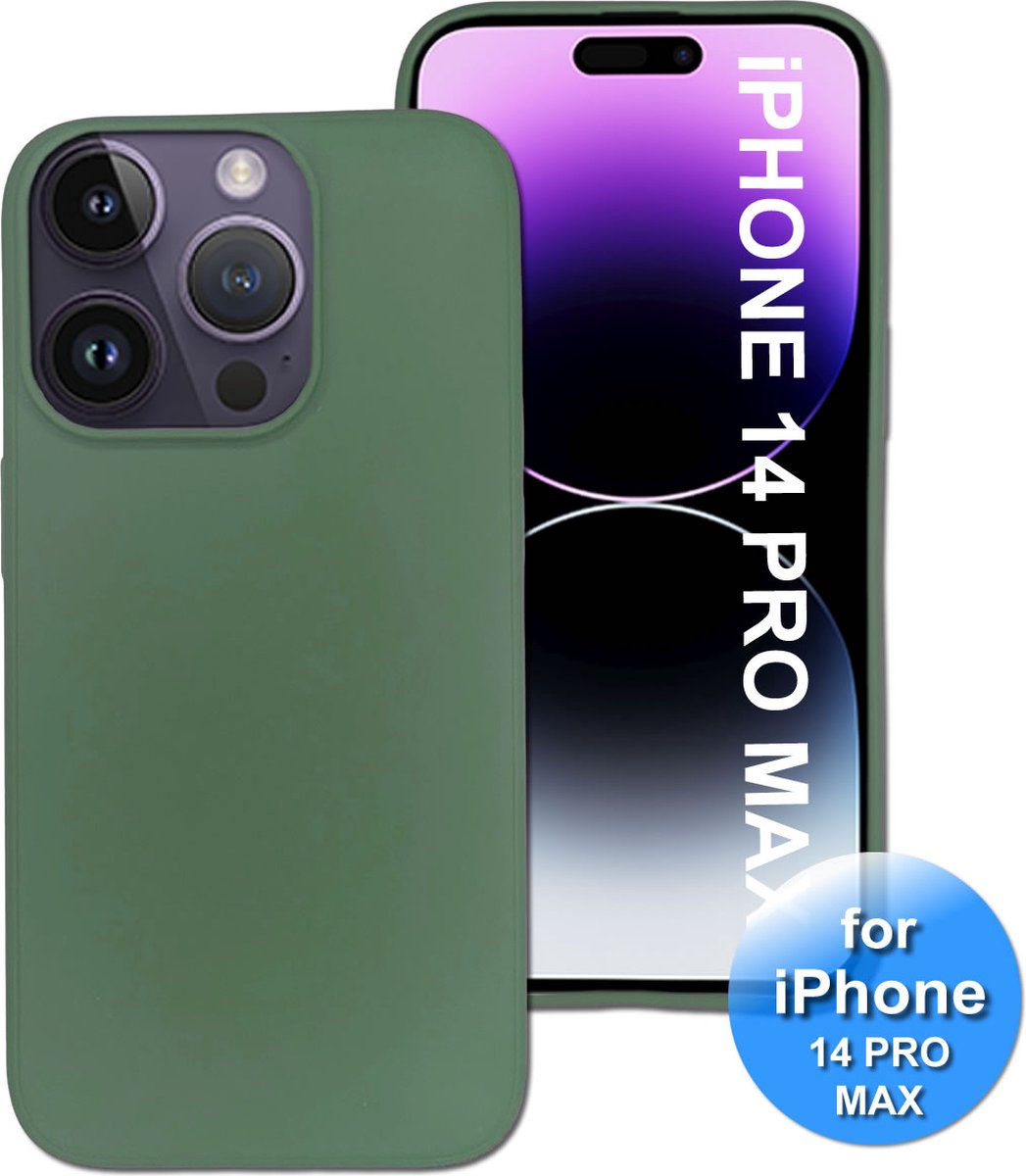 iPhone 14 Pro Max Telefoonhoesje - Siliconen - Leger Groen - iPhone 14 Pro Max Hoesje - iPhone 14 Pro Max Case
