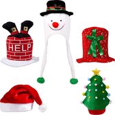 THE TWIDDLERS 5 Chapeau de Noël amusant, Bonnets de Noël pour Enfants et Adultes - Déguisements, Costumes pour les dîners et fêtes de Noël