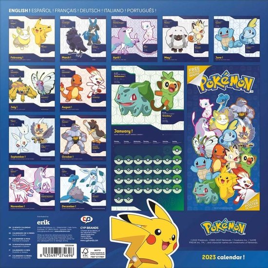 Pokémon  Kalender  2023  Poster  bol