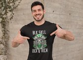 Rick & Rich - BLK SKLL Limited Series 01 van 07 - T-shirt Black Skull - T-shirt Pirate - T-shirt Piraat - T-shirt met opdruk - Zwart T-shirt - T-shirt Man - Shirt met ronde hals - Zwart T-Shirt Maat 3XL