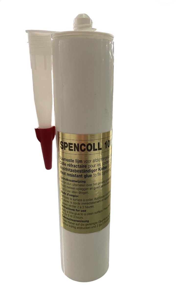 Thermocoll Spencoil Kachellijm - Houtkachel - Verlijmen van Afdichtingskoorden en SuperIsolplaten - Hittebestendig tot 1000°C - koker 310 ml