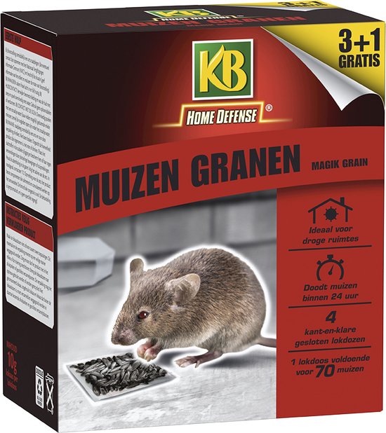 Foto: Kb home defense muizenlokdoos magik grain granen muizenval muizen granen 10g voldoende voor 70 muizen 3 1 gratis muizengif korrels werkt binnen 24 uur