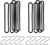 Talen Tools Spanrubbers met S-haken - 10x stuks - voor dekzeilen - 25 cm