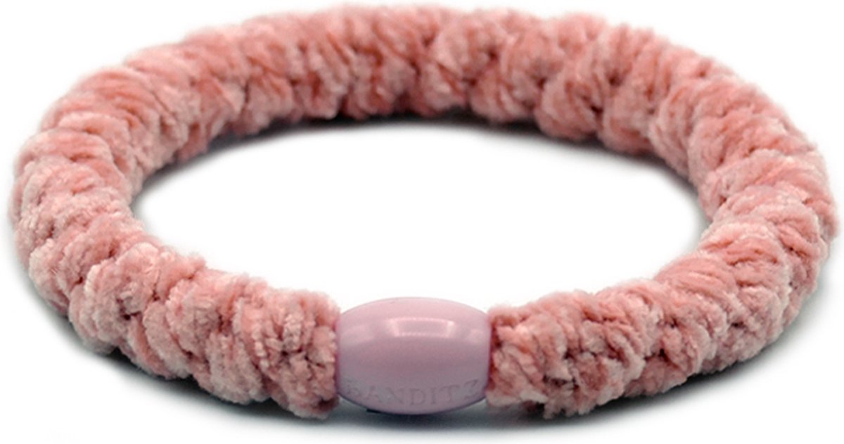 Banditz Haarelastiekje en armbandje 2-in-1 pink peach velvet| DEZELFDE DAG VERZONDEN (vóór 15.00u besteld)