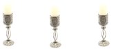 Set de 3 Belles Lanternes Orientales | Bougeoir Métal Argent | 27cm | Photophore | Chandelier