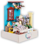 Crafts&Co Miniatuur Bouwpakket Volwassenen - Knutselen Meisjes - Houten Poppenhuis - DIY - Het bloemenhuisje