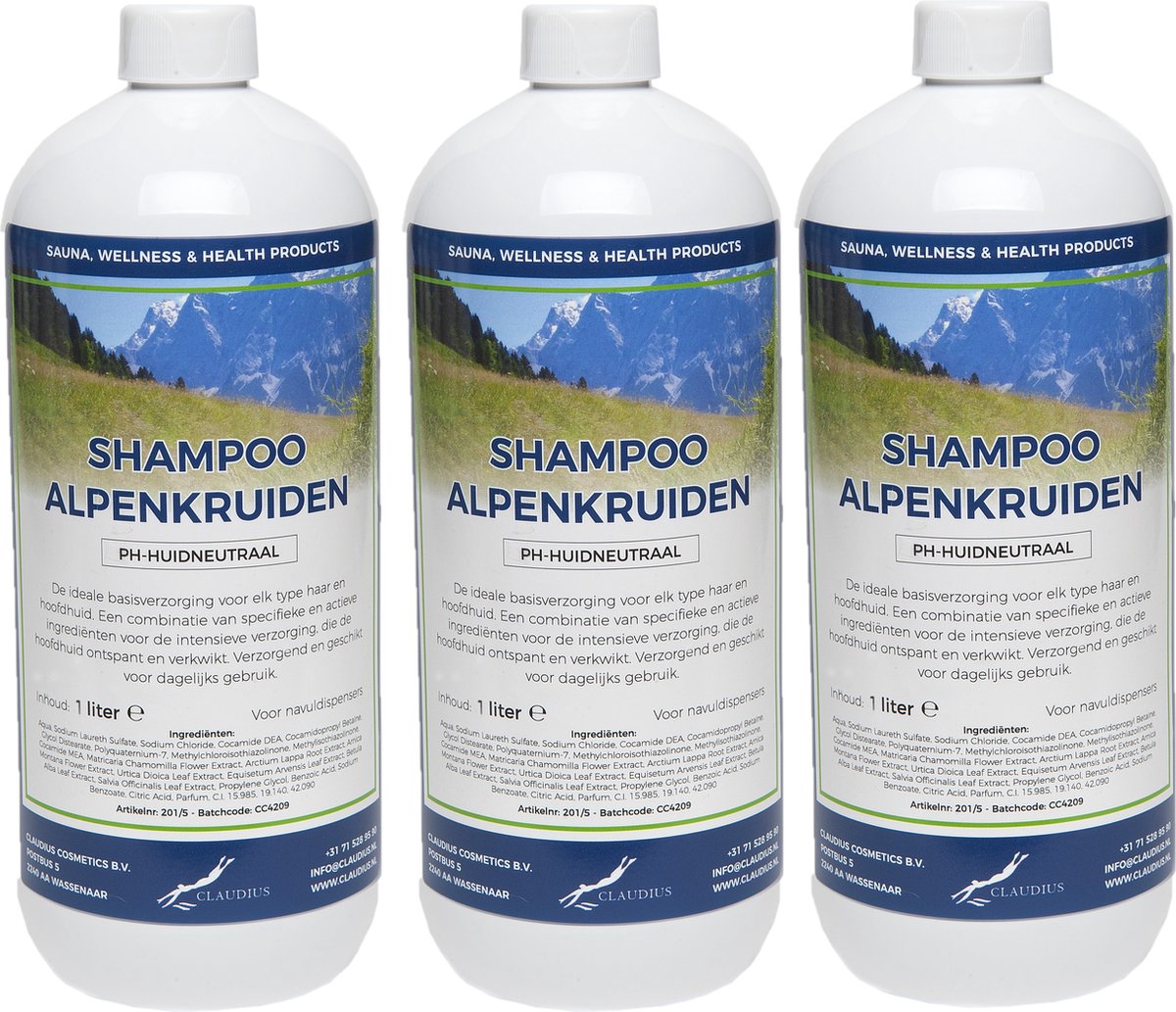 Shampoo Alpenkruiden 1 Liter - set van 3 stuks