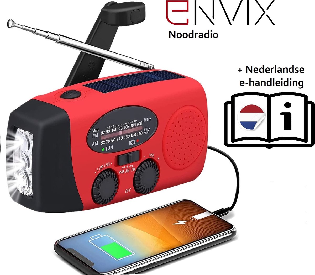 Envix noodradio - powerbank - model 2023 - NL handleiding