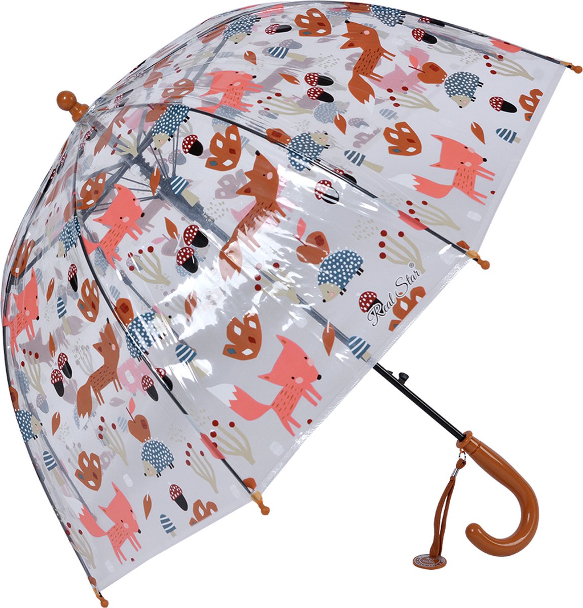 Juleeze Kinderparaplu Ø 65x65 cm Oranje Kunststof Dieren
