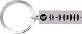 Gepersonaliseerde Spotify sleutelhanger - Set van 1 - Relatiegeschenk - Muziek - Originele cadeau - Jubileum - Zilver + Gratis naam/ datum graveren