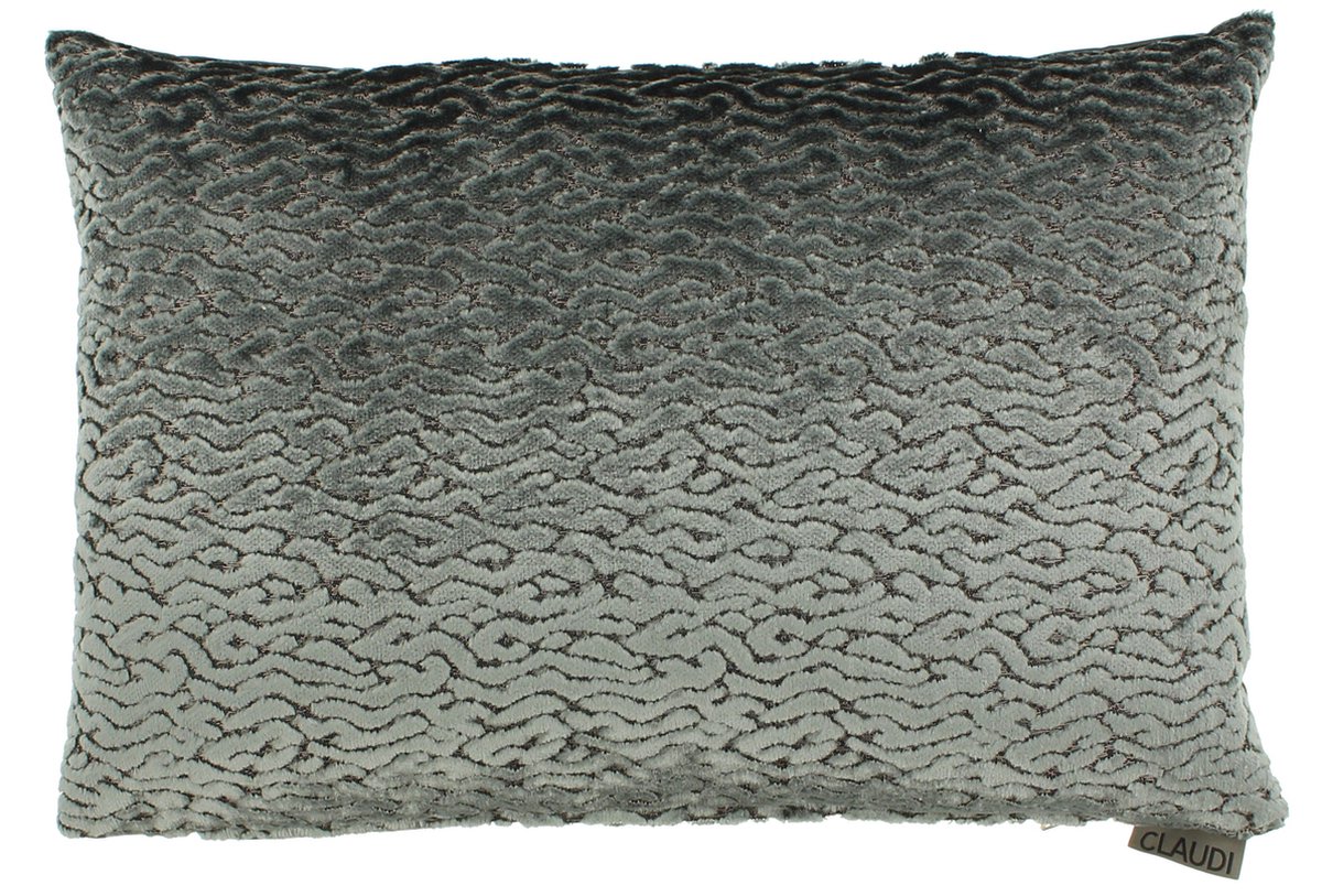 Claudi - sierkussen Taddeo - Steel/Green - 45x45 cm