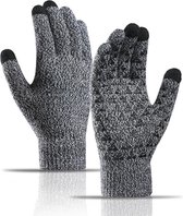 Lennexo Touchscreen Handschoenen | Warme Winter Handschoenen Met Touch Tip | Touchscreen Gloves | Anti Slip - Grijs