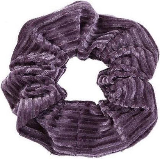 Corduroy/ribfluwele scrunchie/haarwokkel, licht paars