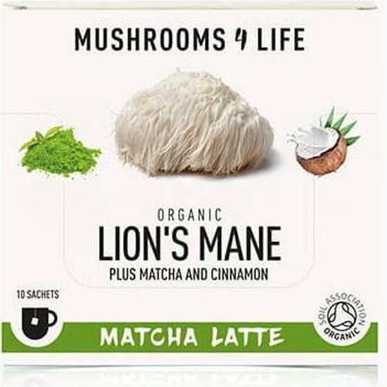 Mushrooms4Life - Lion’s Mane Matcha Latte - 10 zakjes