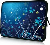 Sleevy 17,3 inch laptophoes blauwe bloemen - laptop sleeve - laptopcover - Sleevy Collectie 250+ designs