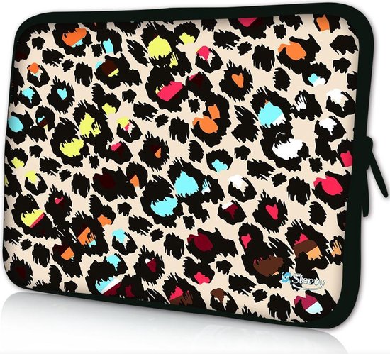 Sleevy 13.3 laptophoes gekleurde panterprint - laptop sleeve - Sleevy collectie 300+ designs