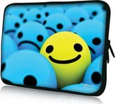 Sleevy 17,3 laptophoes gele smiley - laptop sleeve - laptopcover - Sleevy Collectie 250+ designs