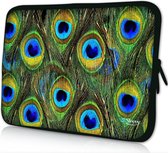 Sleevy 15,6 laptophoes pauwen patroon - laptop sleeve - Sleevy collectie 300+ designs