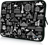 Sleevy 11,6 laptophoes wereldse symbolen - laptop sleeve - laptopcover - Sleevy Collectie 250+ designs