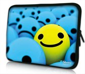 Sleevy 14 laptophoes gele smiley - laptop sleeve - laptopcover - Sleevy Collectie 250+ designs