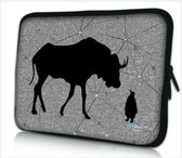 Laptophoes 14 inch grappig buffel pinguin - Sleevy - laptop sleeve - laptopcover - Sleevy Collectie 250+ designs