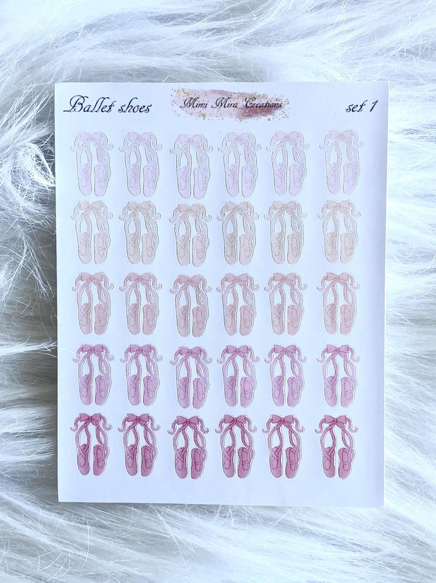 Mimi Mira Creations Functional Planner Stickers Ballet Shoes Set 1