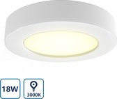 LED Plafondlamp - Rond - 18W - 1300 Lumen - IP20 - 3000K  - Wit - Ø23 cm