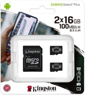 Kingston Canvas Select Plus microSD Card 10 UHS-I - 16GB - SD adapter - 2 Pack