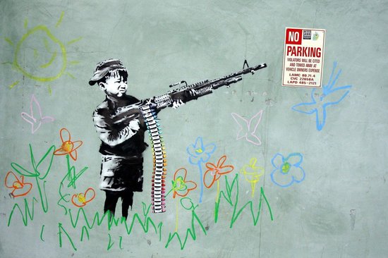 BANKSY Crayola Shooter Canvas Print