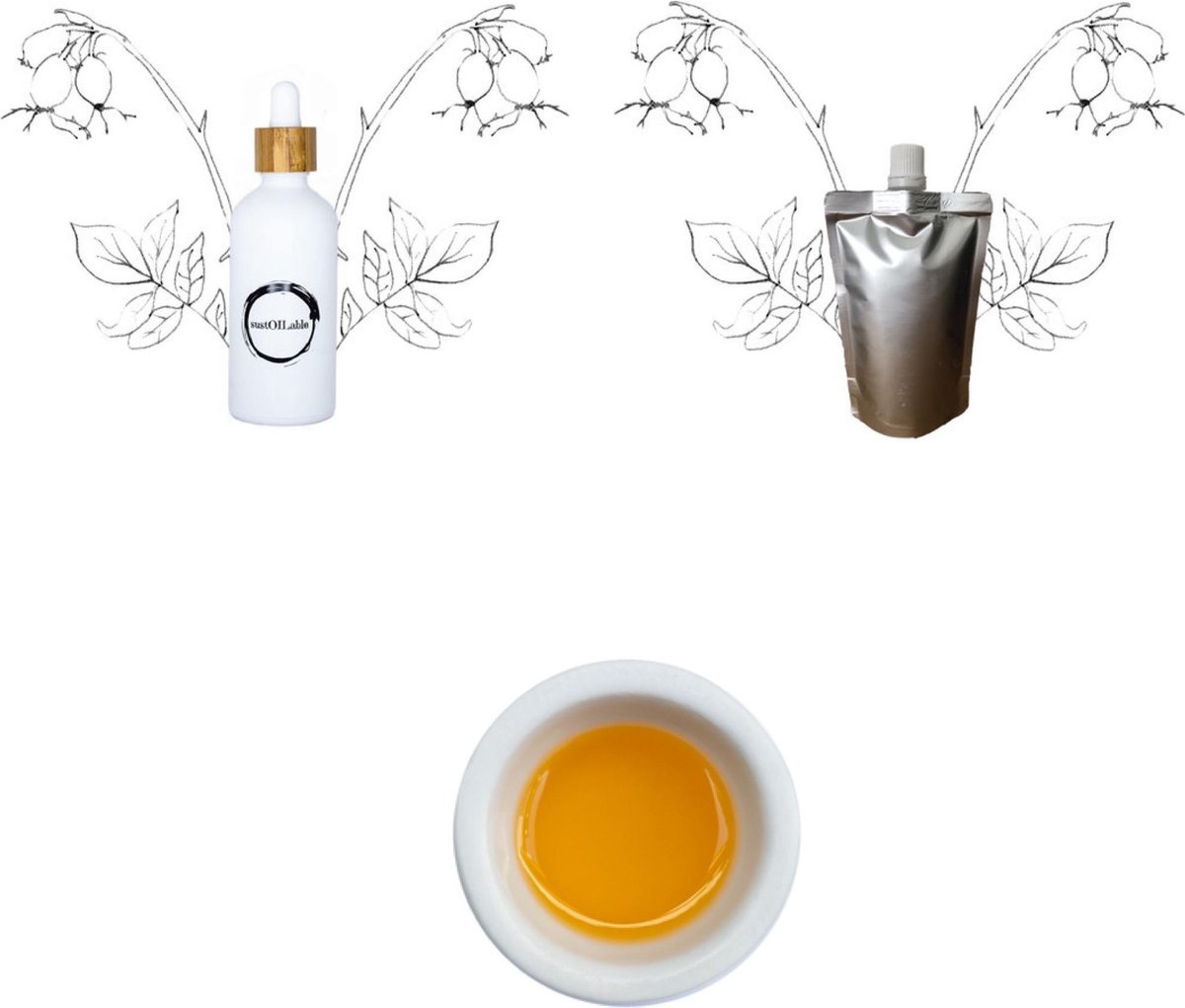 Goedkoopste Rozenbottel olie flesje 100ml navulverpakking 100ml - vegan - dierproefvrij en zonder chemische toevoegingen - rozenbottel huidolie