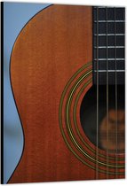 Dibond –Stukje van een Gitaar– 60x90cm Foto op Aluminium (Wanddecoratie van metaal)