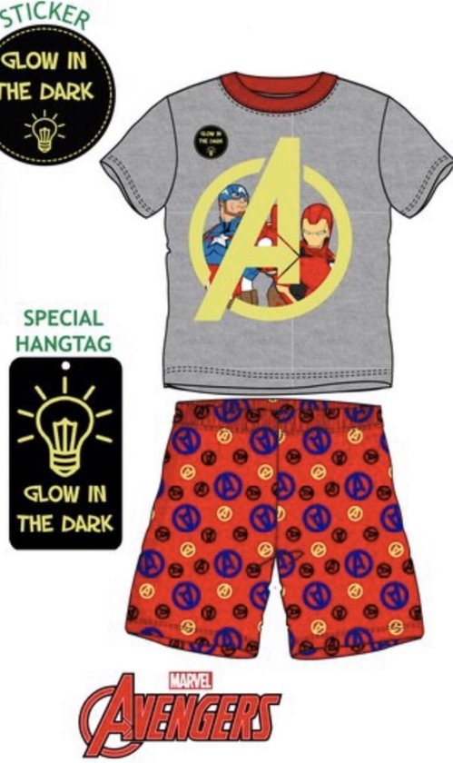 Marvel Avengers pyjama - Glow in the dark - maat 104 / 4 jaar