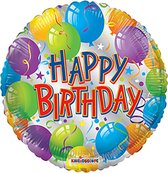 Folie Ballon Happy Birthday, 45 centimeter